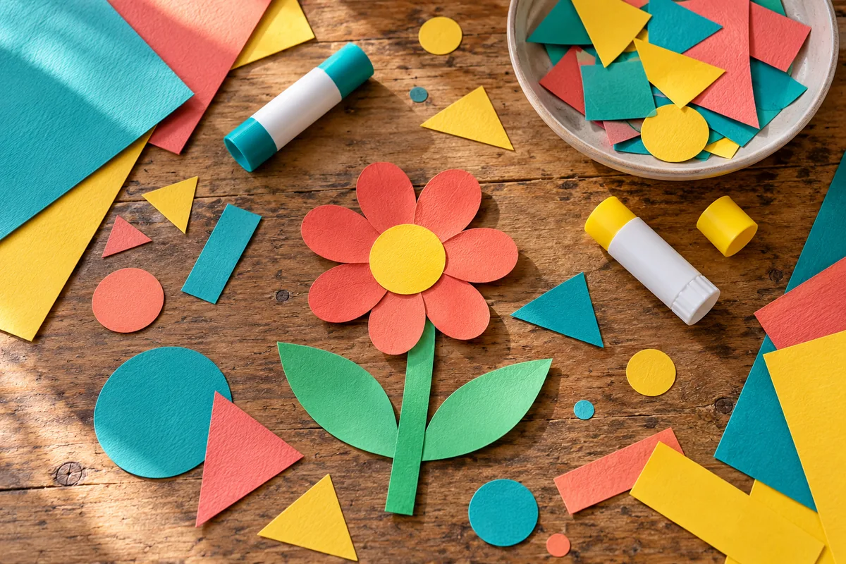 A colourful paper flower craft activity