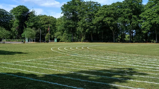 Grass athletics track