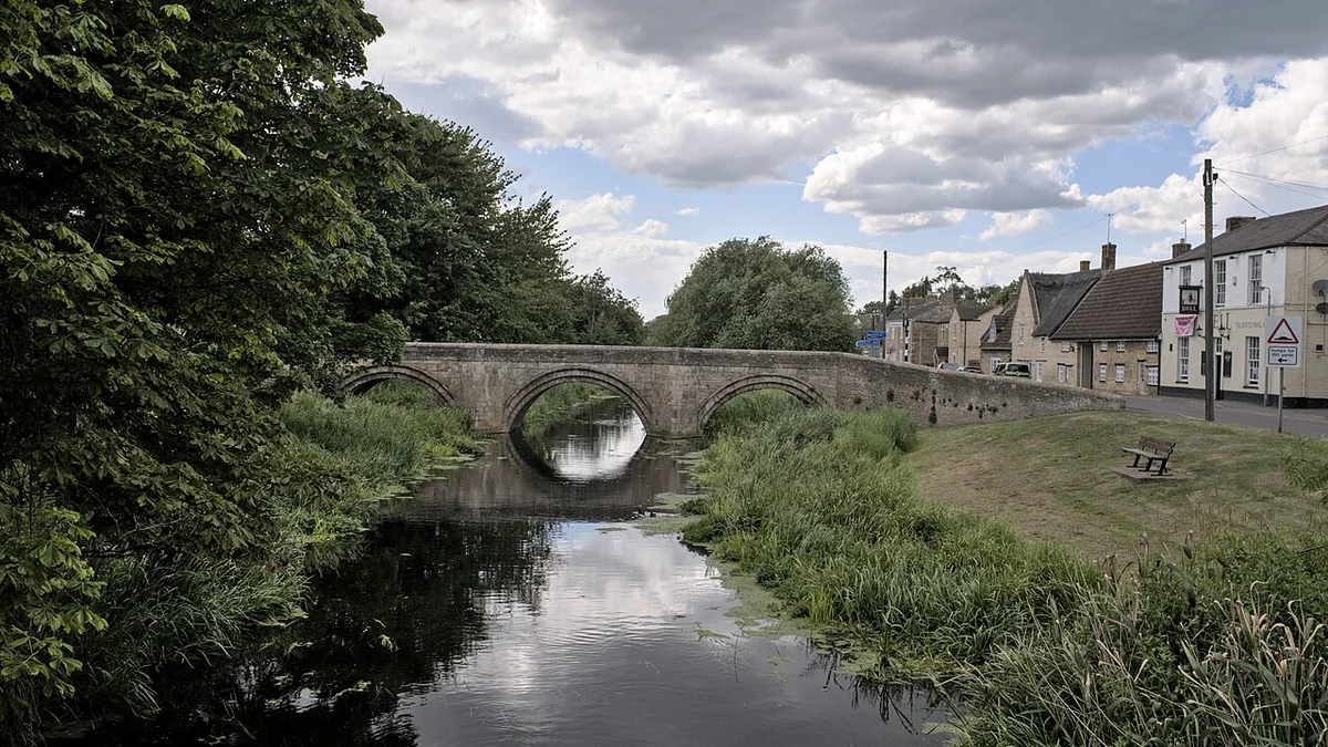 River Welland and the historic bridge at Deeping St James