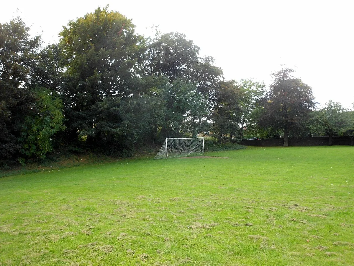 Southerly goalposts of Spring Hall Football pitch