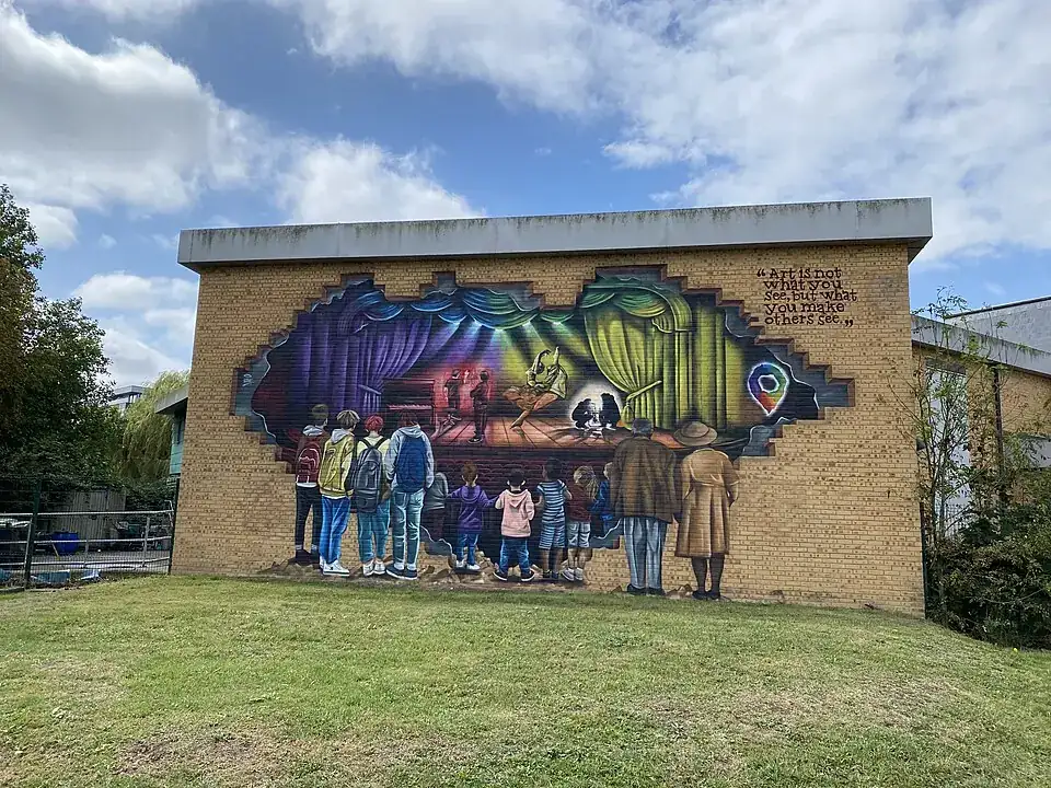 Street art mural on Key Theatre